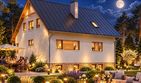 Projekt domu BW-18 wariant (podpiwniczony - parterowy z poddaszem dom o powierzchni 124,40 m², dach dwuspadowy - ujęcie 3