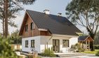 Projekt domu Groszek (1513) - parterowy z poddaszem dom o powierzchni 74,20 m², dach dwuspadowy, koszt budowy 196 000 zł - ujęcie frontu