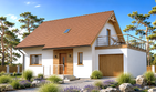 Projekt domu Domek Na Miodowej (026 ES+GT) - parterowy z poddaszem dom o powierzchni 99,44 m², dach dwuspadowy - ujęcie 2