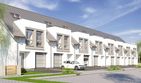Projekt domu Diana A segment prawy - parterowy z poddaszem dom o powierzchni 98,90 m², dach dwuspadowy, koszt budowy 210 000 zł - ujęcie frontu