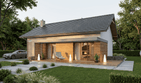 Projekt domu Humilis I - parterowy dom o powierzchni 69,14 m², dach dwuspadowy - ujęcie 2