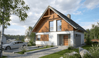 Projekt domu Carus I PG1 - parterowy z poddaszem dom o powierzchni 123,29 m², dach dwuspadowy, koszt budowy 321 000 zł - ujęcie frontu