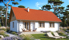 Projekt domu Domek na Podlaskiej (017 ES) - parterowy z poddaszem dom o powierzchni 107,58 m², dach dwuspadowy - ujęcie 2