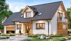 Projekt domu BW-27 wariant 2 - parterowy z poddaszem dom o powierzchni 143,40 m², dach dwuspadowy, koszt budowy 375 000 zł - ujęcie frontu