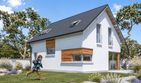 Projekt domu eko Typowy 1 - parterowy z poddaszem dom o powierzchni 125,70 m², dach dwuspadowy - ujęcie 2