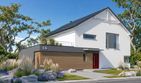 Projekt domu eko Typowy 10 - parterowy z poddaszem dom o powierzchni 128,70 m², dach dwuspadowy, koszt budowy 350 000 zł - ujęcie frontu