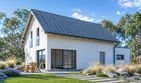 Projekt domu eko Typowy 11 - parterowy z poddaszem dom o powierzchni 168,47 m², dach dwuspadowy - ujęcie 2