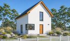 Projekt domu eko Typowy 22 - parterowy z poddaszem dom o powierzchni 99,68 m², dach dwuspadowy - ujęcie 3