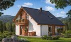 Projekt domu A-141 Dom topolowa - szkieletowy - parterowy z poddaszem dom o powierzchni 125,60 m², dach dwuspadowy - ujęcie 2