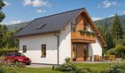 Projekt domu A-141 Dom topolowa - szkieletowy - parterowy z poddaszem dom o powierzchni 125,60 m², dach dwuspadowy - ujęcie 3