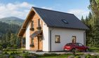Projekt domu A-141 Dom topolowa - szkieletowy - parterowy z poddaszem dom o powierzchni 125,60 m², dach dwuspadowy - ujęcie 4