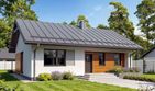 Projekt domu Loro - parterowy dom o powierzchni 84,13 m², dach dwuspadowy, koszt budowy 224 000 zł - ujęcie frontu