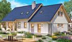 Projekt domu BW-03 wariant 5 - parterowy z poddaszem dom o powierzchni 108,70 m², dach dwuspadowy - ujęcie 2