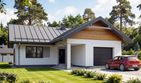 Projekt domu Loro 2 - parterowy dom o powierzchni 84,13 m², dach dwuspadowy, koszt budowy 239 000 zł - ujęcie frontu