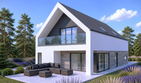 Projekt domu N-182 - parterowy z poddaszem dom o powierzchni 168,36 m², dach dwuspadowy - ujęcie 2