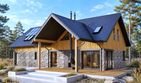 Projekt domu Nikolas G2 energo - parterowy z poddaszem dom o powierzchni 145,31 m², dach dwuspadowy, koszt budowy 366 000 zł - ujęcie frontu