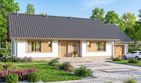 Projekt domu Mokka 7 - parterowy dom o powierzchni 117,71 m², dach dwuspadowy, koszt budowy 349 000 zł - ujęcie frontu