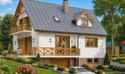 Projekt domu BW-32 wariant 2 (podpiwniczony) - parterowy z poddaszem dom o powierzchni 128,60 m², dach dwuspadowy - ujęcie 2