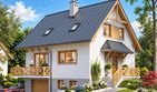 Projekt domu BW-32 wariant 5 podpiwniczony - parterowy z poddaszem dom o powierzchni 114,20 m², dach dwuspadowy - ujęcie 2