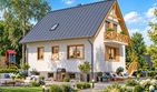 Projekt domu BW-32 wariant 5 podpiwniczony - parterowy z poddaszem dom o powierzchni 114,20 m², dach dwuspadowy - ujęcie 3
