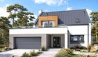 Projekt domu Xavier G2 - parterowy z poddaszem dom o powierzchni 157,78 m², dach dwuspadowy, koszt budowy 403 000 zł - ujęcie frontu
