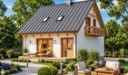 Projekt domu BW-32 wariant 1 (podpiwniczony) - parterowy z poddaszem dom o powierzchni 133,70 m², dach dwuspadowy - ujęcie 2