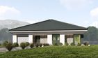 Projekt domu uA51 - parterowy dom o powierzchni 134,20 m², dach kopertowy, koszt budowy 431 000 zł - ujęcie frontu