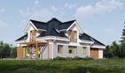 Projekt domu uA44 - parterowy z poddaszem dom o powierzchni 179,70 m², dach kopertowy - ujęcie 3