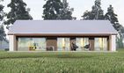 Projekt domu uA39 - parterowy dom o powierzchni 128,64 m², dach dwuspadowy, koszt budowy 368 000 zł - ujęcie frontu