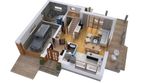 Projekt domu BW-55 wariant 2 - parterowy z poddaszem dom o powierzchni 105,40 m², dach dwuspadowy - ujęcie 4
