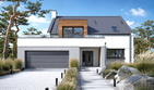 Projekt domu Xavier III G2 - parterowy z poddaszem dom o powierzchni 153,18 m², dach dwuspadowy, koszt budowy 399 000 zł - ujęcie frontu
