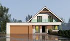 Projekt domu uA63 - parterowy z poddaszem dom o powierzchni 141,92 m², dach dwuspadowy, koszt budowy 433 000 zł - ujęcie frontu
