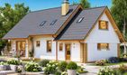 Projekt domu BW-03 wariant 8 - parterowy z poddaszem dom o powierzchni 110,90 m², dach dwuspadowy - ujęcie 2