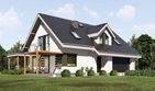 Projekt domu uA33 - parterowy z poddaszem dom o powierzchni 160,60 m², dach dwuspadowy - ujęcie 2