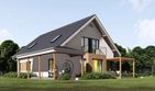 Projekt domu uA33 - parterowy z poddaszem dom o powierzchni 160,60 m², dach dwuspadowy - ujęcie 3