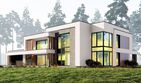 Projekt domu uA82 - z pełnym piętrem dom o powierzchni 251,99 m², dach płaski - ujęcie 2