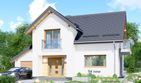 Projekt domu APS 094 NEW - parterowy z poddaszem dom o powierzchni 107,40 m², dach dwuspadowy, koszt budowy 292 000 zł - ujęcie frontu