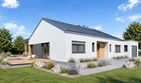 Projekt domu Mini 4 w. III G1 - parterowy dom o powierzchni 130,04 m², dach dwuspadowy - ujęcie 2