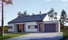 Projekt domu Laceratus I G1 - parterowy dom o powierzchni 94,09 m², dach dwuspadowy, koszt budowy 301 000 zł - ujęcie frontu