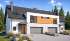 Projekt domu Wiktor G2 (bliźniak) energo - parterowy z poddaszem dom o powierzchni 156,73 m², dach dwuspadowy - ujęcie 2