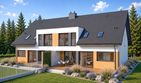 Projekt domu Wiktor G2 (bliźniak) energo - parterowy z poddaszem dom o powierzchni 156,73 m², dach dwuspadowy - ujęcie 3