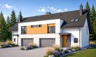 Projekt domu Wiktor G2 (bliźniak) energo - parterowy z poddaszem dom o powierzchni 156,73 m², dach dwuspadowy - ujęcie 4
