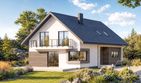Projekt domu Sej-pro 018 energo - parterowy z poddaszem dom o powierzchni 193,65 m², dach dwuspadowy, koszt budowy 507 000 zł - ujęcie frontu