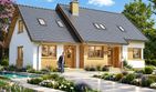 Projekt domu BS-07 wariant 3 dwulokalowy - parterowy z poddaszem dom o powierzchni 154,20 m², dach dwuspadowy - ujęcie 3