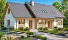 Projekt domu BS-07 wariant 2 dwulokalowy - parterowy z poddaszem dom o powierzchni 156,90 m², dach dwuspadowy - ujęcie 2