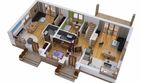 Projekt domu BS-07 wariant 2 dwulokalowy - parterowy z poddaszem dom o powierzchni 156,90 m², dach dwuspadowy - ujęcie 5