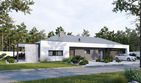 Projekt domu Promptus II G2 - parterowy dom o powierzchni 113,32 m², dach kopertowy, koszt budowy 361 000 zł - ujęcie frontu