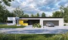 Projekt domu Illecebrosus VI G3 - parterowy dom o powierzchni 162,82 m², dach płaski, koszt budowy 511 000 zł - ujęcie frontu