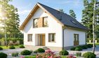 Projekt domu Lungo 6 - parterowy z poddaszem dom o powierzchni 129,57 m², dach dwuspadowy, koszt budowy 335 000 zł - ujęcie frontu