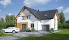 Projekt domu Grochowice 1 mg - parterowy z poddaszem dom o powierzchni 165 m², dach dwuspadowy, koszt budowy 426 000 zł - ujęcie frontu